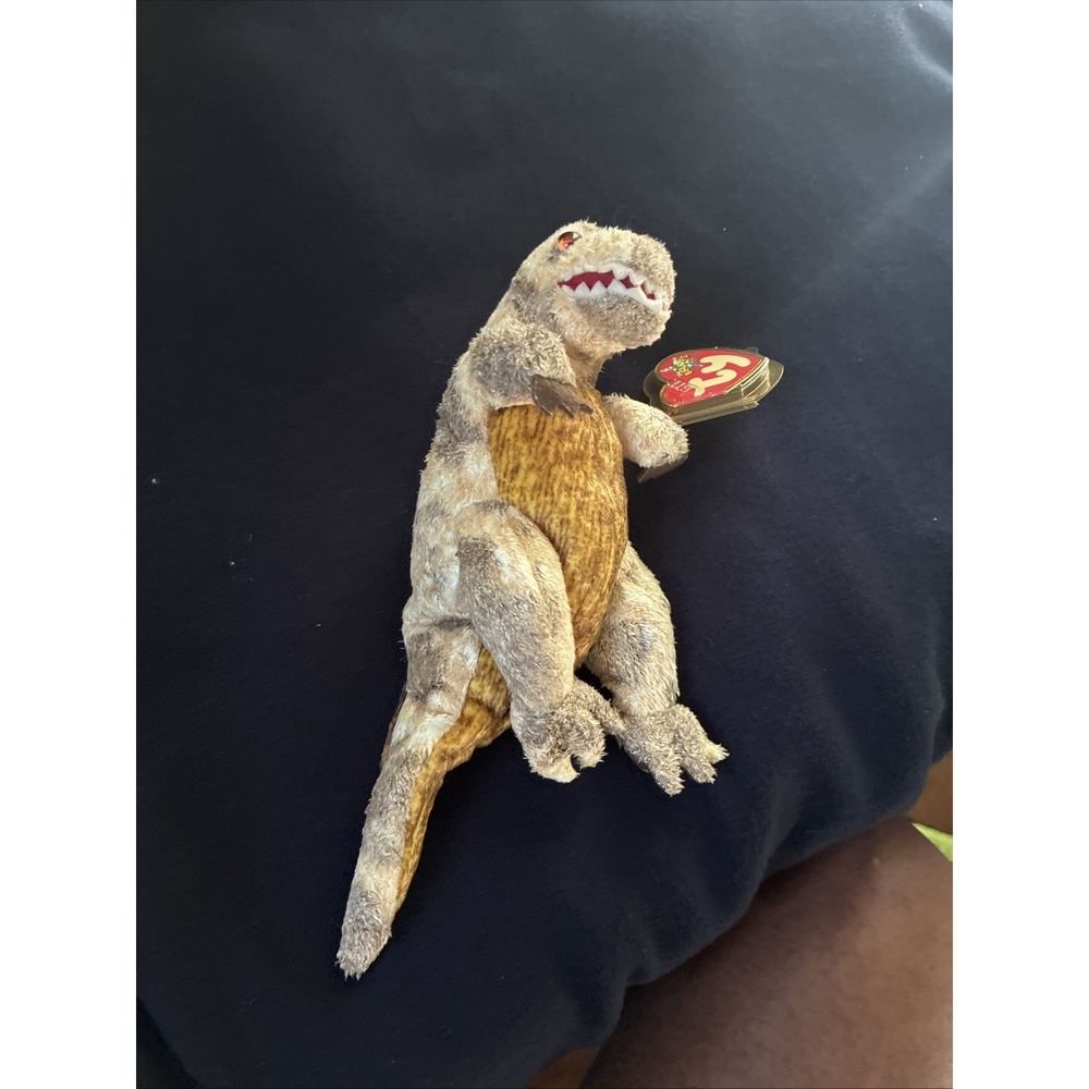 Ty Beanie Baby Toothy Tyrannosaurus Rex Dinosaur 6 inch with Tags 2002 45235